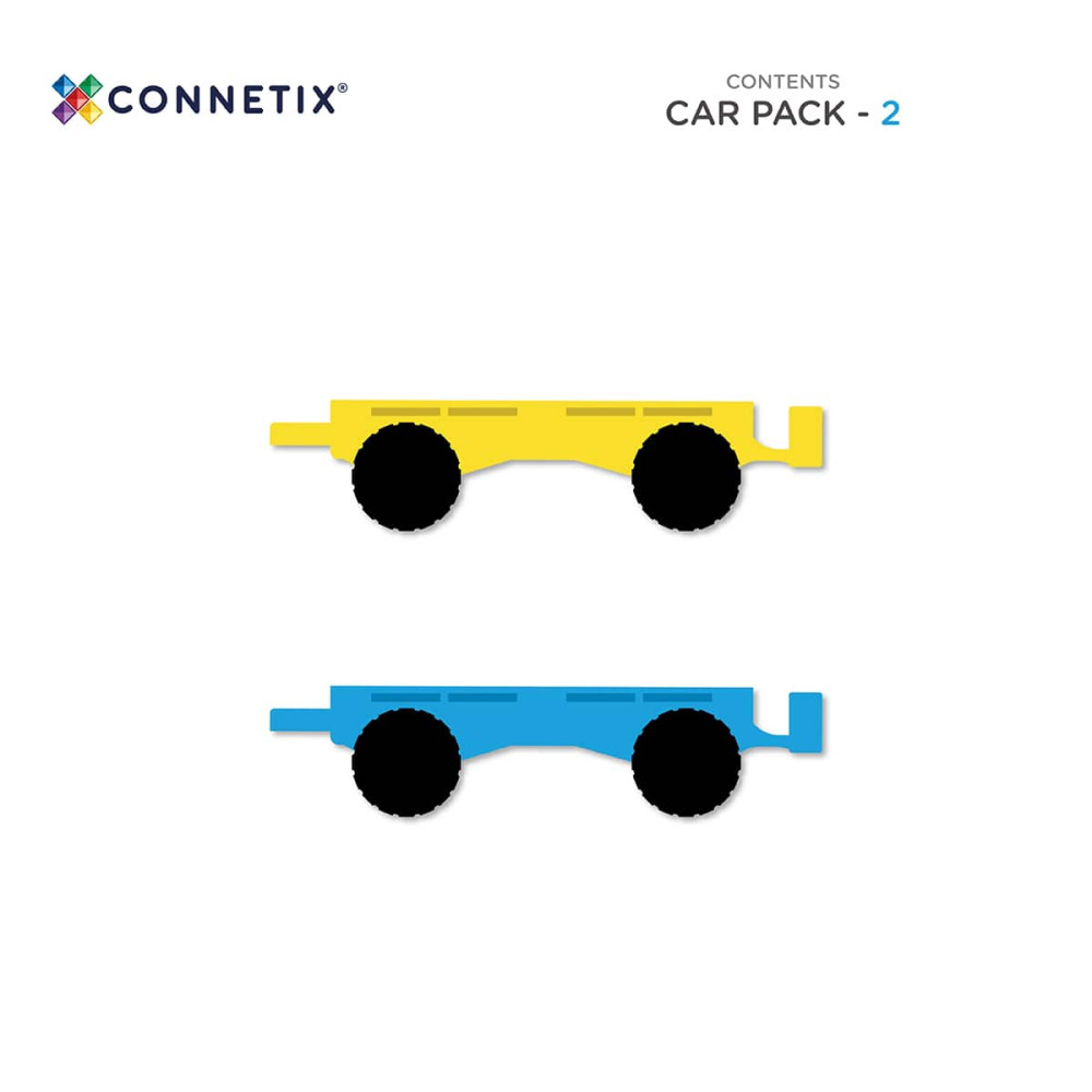 Connetix Rainbow Car Pack Μαγνητικά Τουβλάκια Κατασκευών 2τμχ.