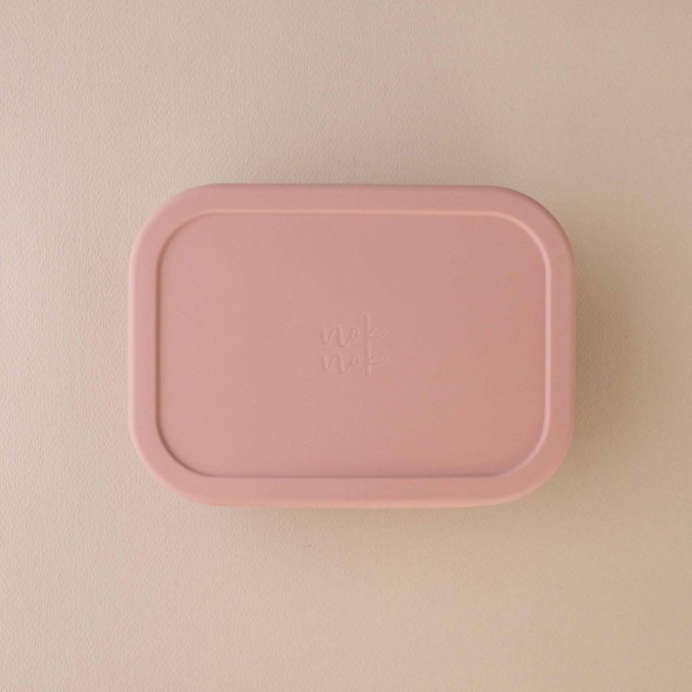 NokNok Φαγητοδοχείο Σιλικόνης με 3 χωρίσματα 800ml (Pink)