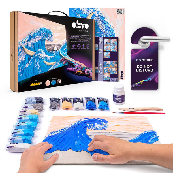 Okto  DIY Δημιουργικό Σετ Ζωγραφικής 3D με Πηλό  Katsushika Hokusai The Great Wave Off Kanagawa