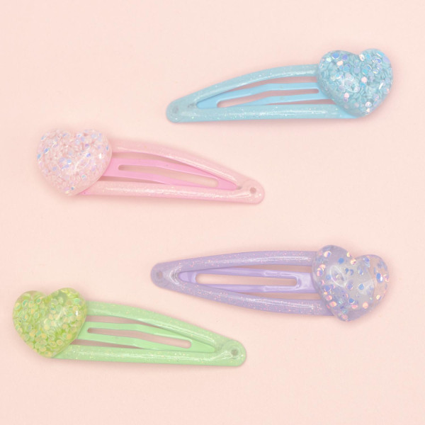 Nice Σετ Κλιπ Μαλλιών Heartful (4 τμχ)