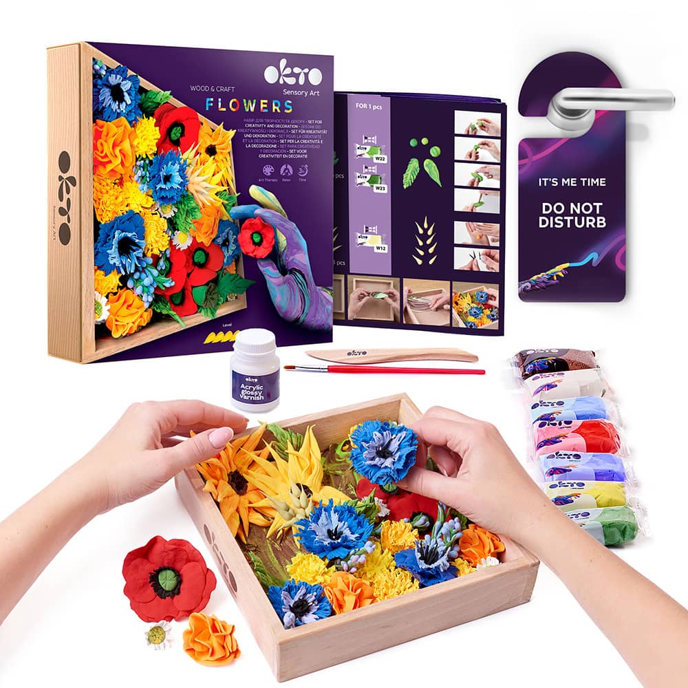 DIY Δημιουργικό Σετ Κατασκευής με Πηλό Wood & Craft Flowers Freedom