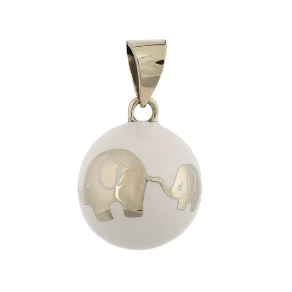 Bola Μελωδικό Μενταγιόν εγκυμοσύνης - Άσπρο με ελεφαντάκι