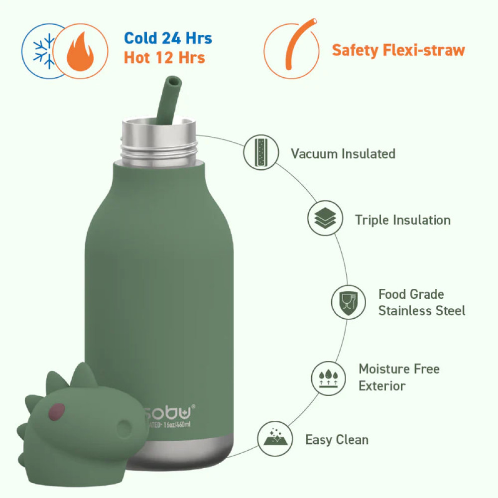 Asobu Bestie Bottle Ανοξείδωτο Μπουκάλι Θερμός 460ml (Δεινόσαυρος)