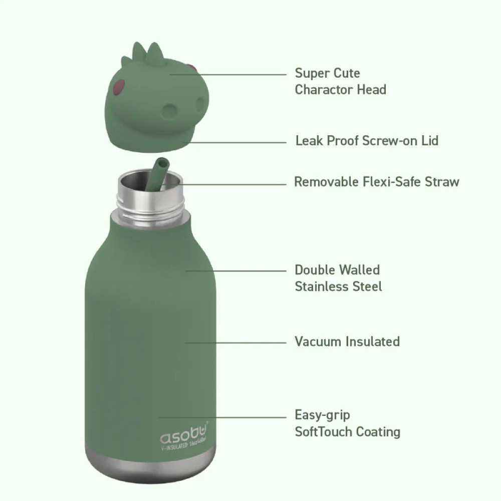 Asobu Bestie Bottle Ανοξείδωτο Μπουκάλι Θερμός 460ml (Δεινόσαυρος)