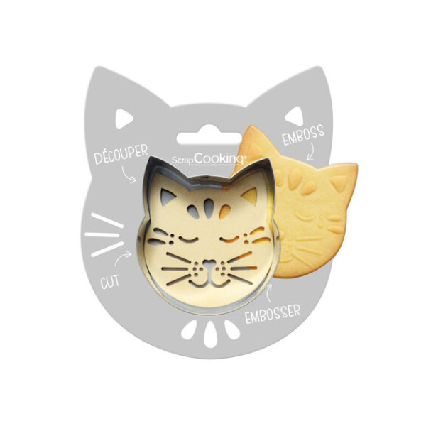 Scrap Cooking Ξύλινη Σφραγίδα Μπισκότων και Κουπάτ - Γάτα