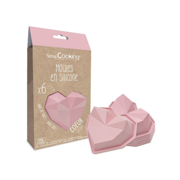 Scrap Cooking 6 Καλούπια Σιλικόνης - 'Καρδιές'