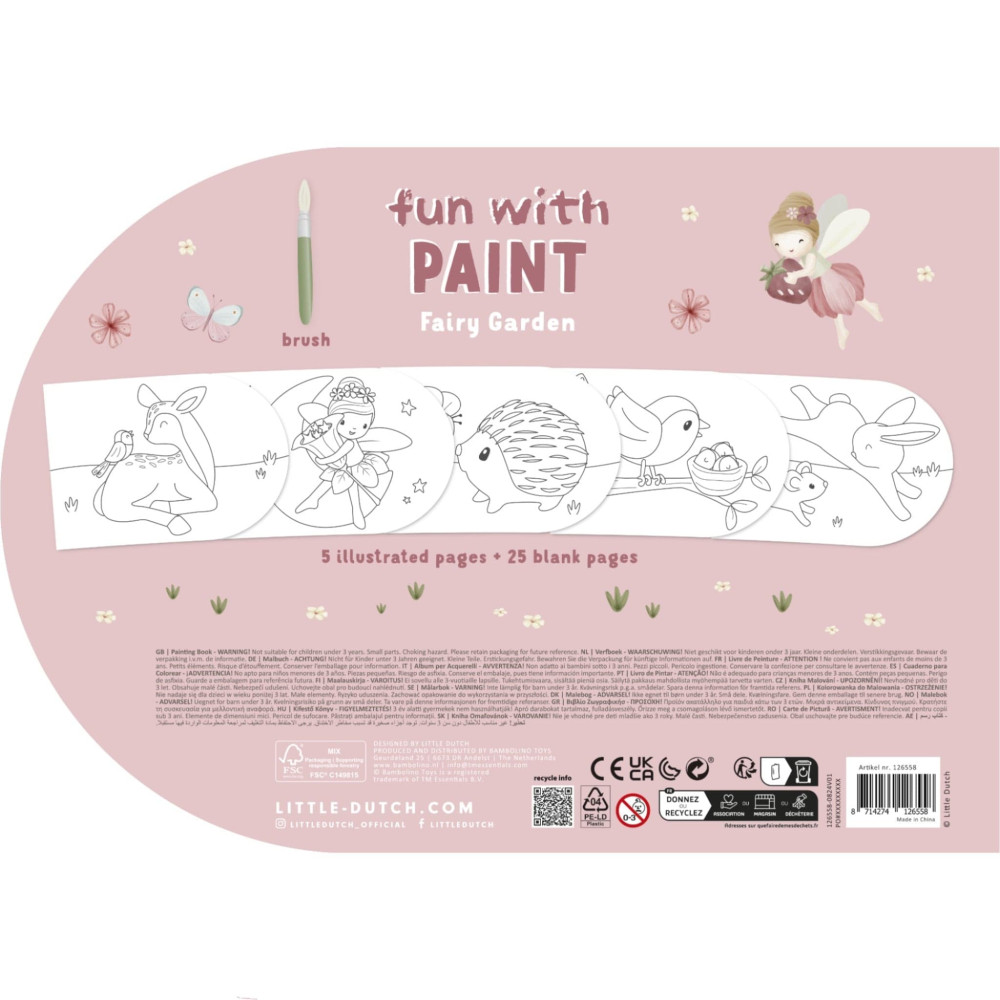 Little Dutch Μπλοκ Ζωγραφικής με Νερομπογιές Fairy Garden