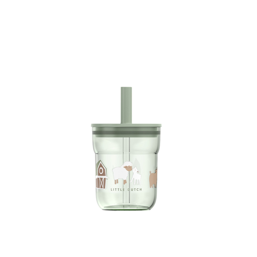 Little Dutch Παιδικό  Ποτήρι με Καλαμάκι Mio 250 ml - Little Farm