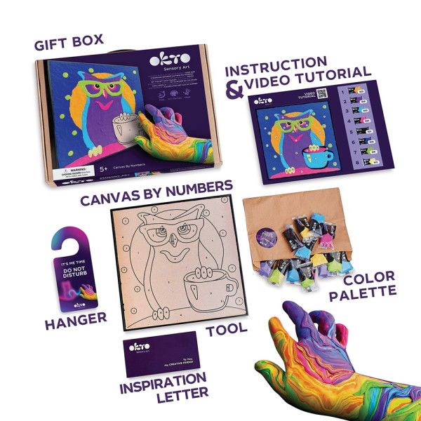 DIY Δημιουργικό Σετ Ζωγραφικής 3D με Πηλό Κουκουβάγια