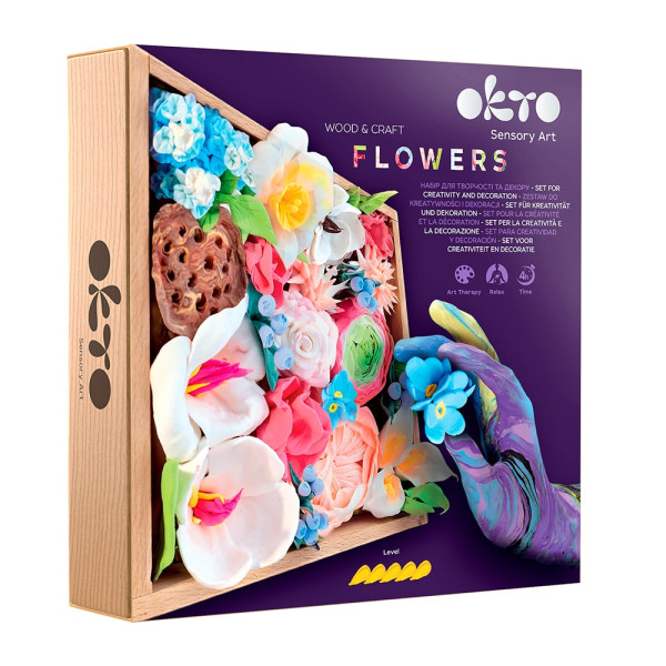 DIY Δημιουργικό Σετ Κατασκευής με Πηλό Wood & Craft Flowers Romance