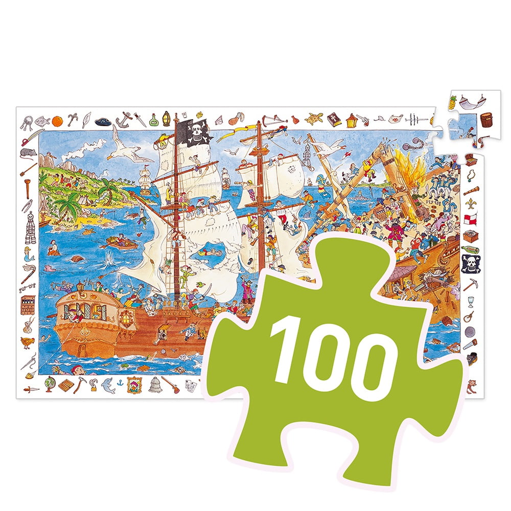 Djeco Παζλ Παρατήρησης 100 τεμ. Πειρατές - FSC MIX