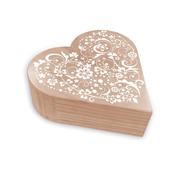 Ξύλινο κουτί καρδιά με 500 χάντρες