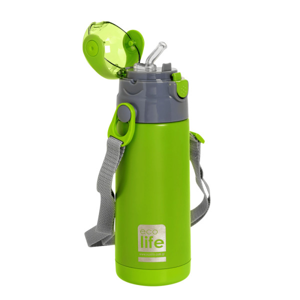 EcoLife Kids Thermos Ανοξείδωτο Μπουκάλι Θερμός Green 400ml