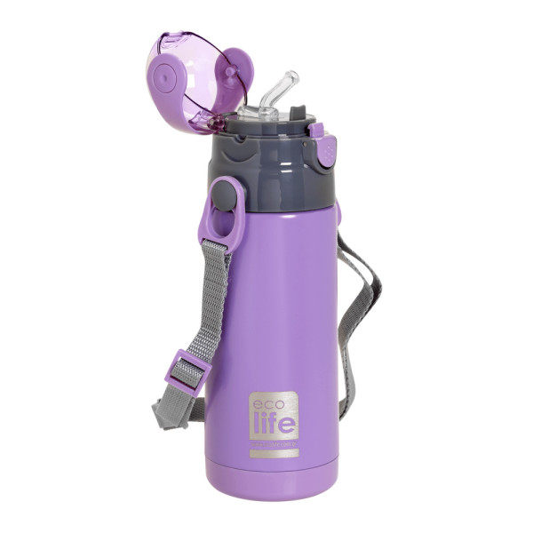 EcoLife Kids Thermos Ανοξείδωτο Μπουκάλι Θερμός Lilac 400ml