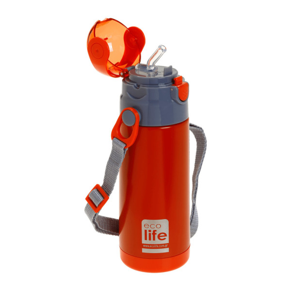 EcoLife Kids Thermos Ανοξείδωτο Μπουκάλι Θερμός Red 400ml