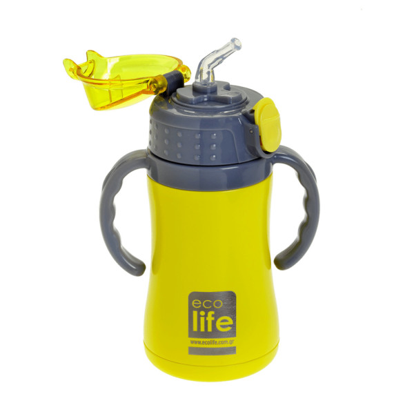 EcoLife Kids Thermos Ανοξείδωτο Μπουκάλι Θερμός Yellow 300ml