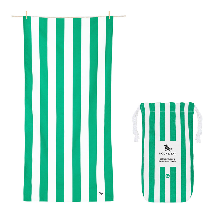 Dock & Bay Cabana Πετσέτα Θαλάσσης Μικροΐνών 160 x 90 cm - Cancun Green