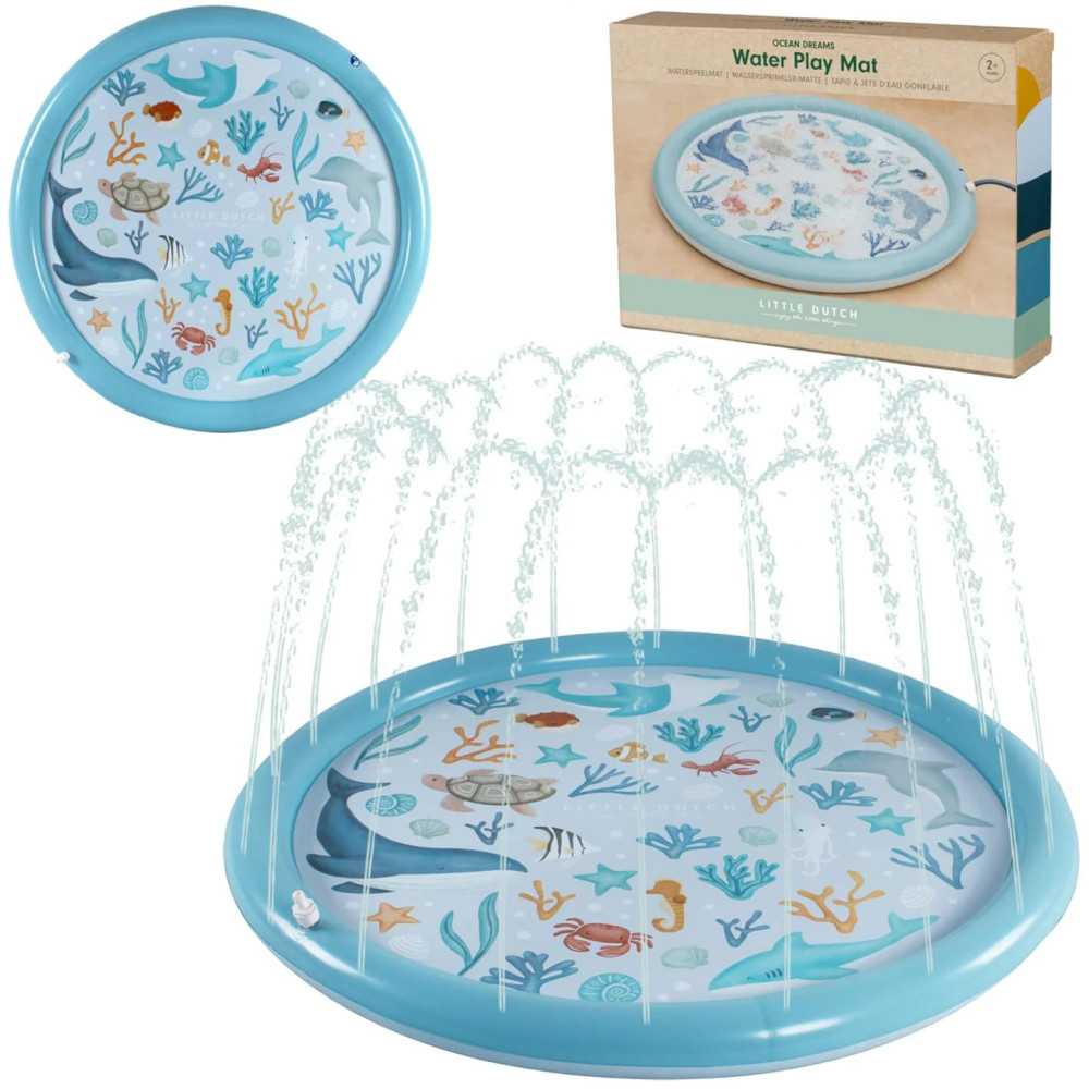Little Dutch Φουσκωτό στρώμα παιχνιδιού Sprinkler Ocean Dreams Μπλε 150 εκ.
