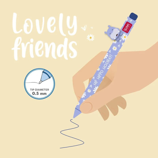 Legami VCPP0001 Gel Pen Lovely Friends - Hippo 