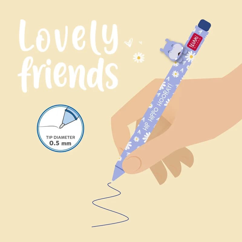 Legami VCPP0001 Gel Pen Lovely Friends - Hippo 