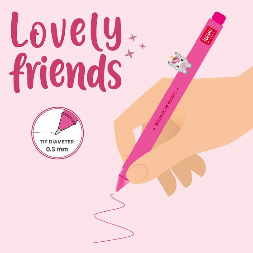 Legami VCPP0006 Gel Pen Lovely Friends - Unicorn 