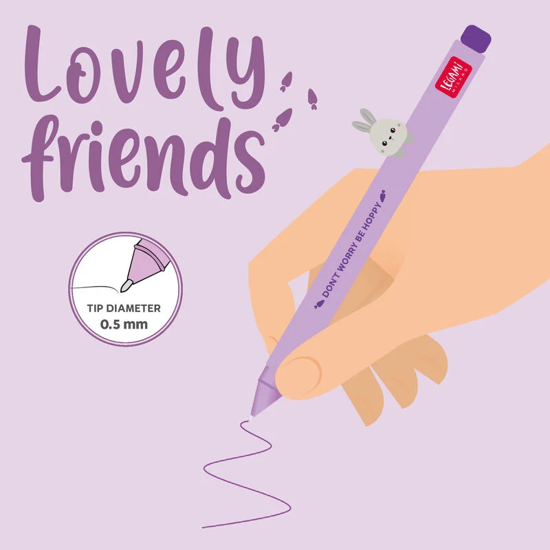 Legami VCPP0024 Gel Pen Lovely Friends - Bunny 
