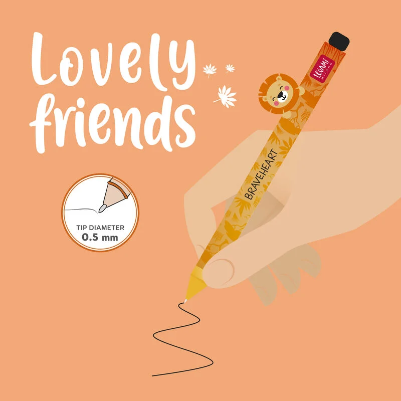 Legami VCPP0013 Gel Pen Lovely Friends - Lion 