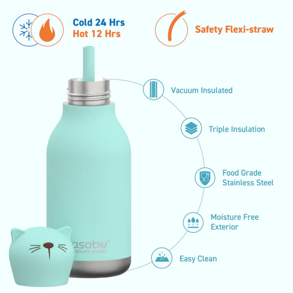 Asobu Bestie Bottle Ανοξείδωτο Μπουκάλι Θερμός 460ml (Γάτα)