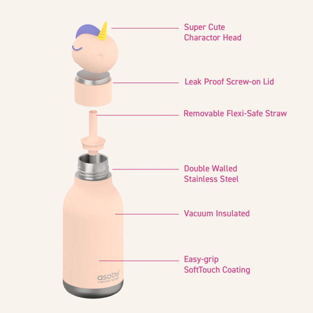 Asobu Bestie Bottle Ανοξείδωτο Μπουκάλι Θερμός 460ml (Mονόκερος)