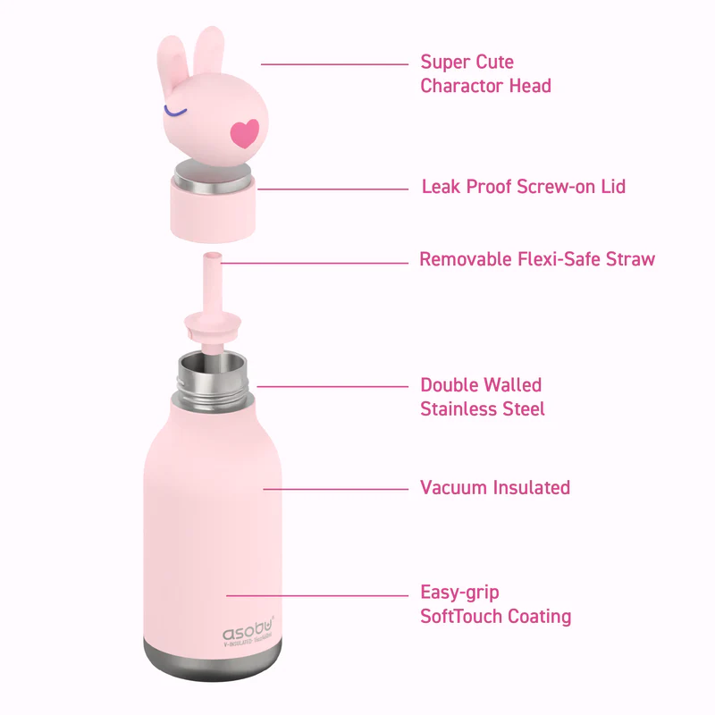 Asobu Bestie Bottle Ανοξείδωτο Μπουκάλι Θερμός 460ml (Λαγός)