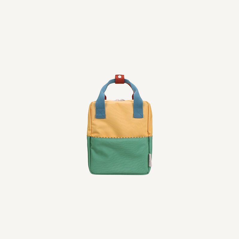 Sticky Lemon Colourblocking Σχολικό Σακίδιο Πλάτης Small (sandy yellow - aquatic green)