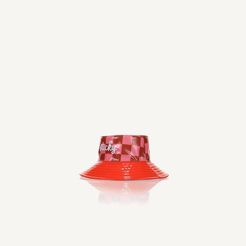 Sticky Lemon Checkerboard Καπέλο Βροχής (willow brown - flower pink)