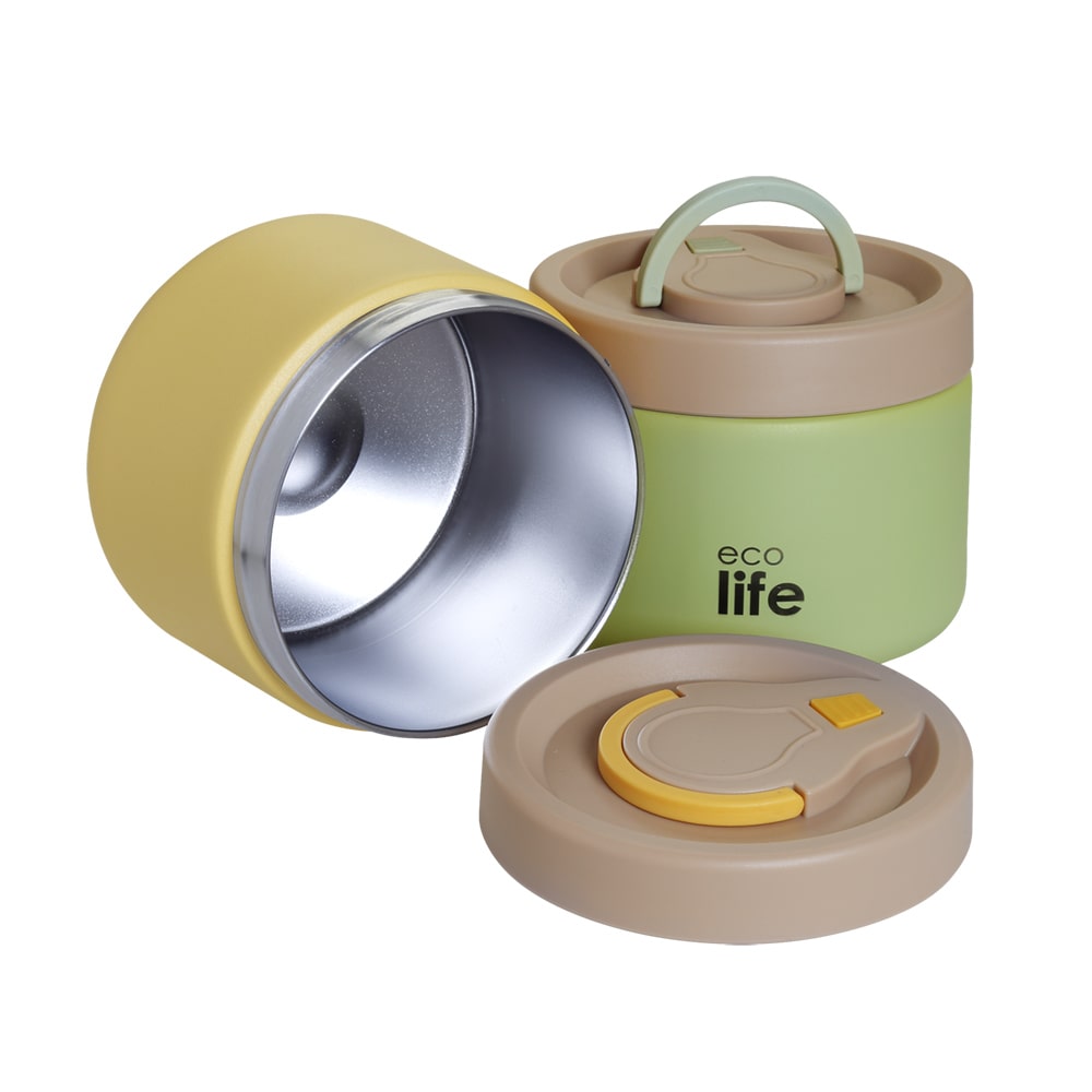 EcoLife Στρογγυλό Θερμός Φαγητού 650ml Κίτρινο