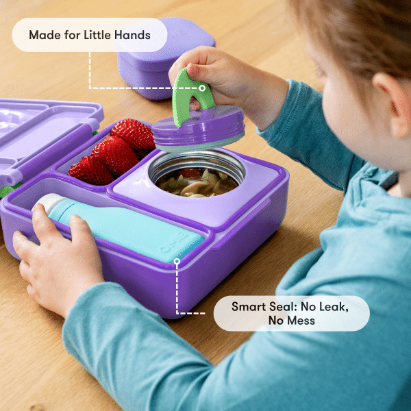 OmieBox Φαγητοδοχείο με 2 Ζώνες Θερμοκρασίας 1.35lt (Lilac Purple)