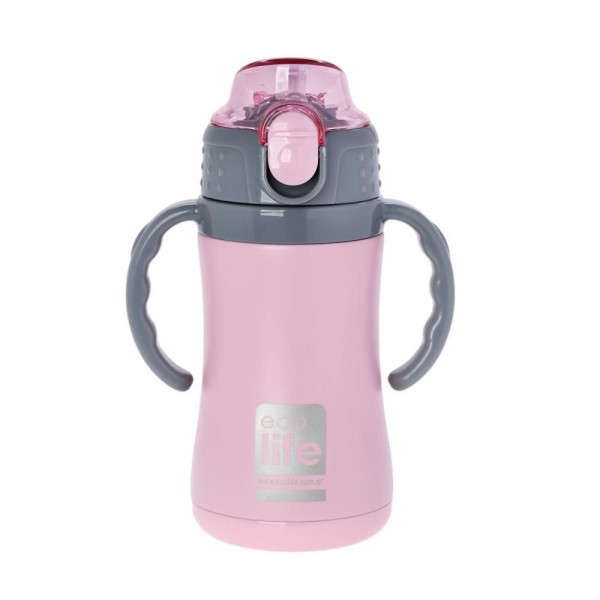 EcoLife Kids Thermos Ανοξείδωτο Μπουκάλι Θερμός Pink 300ml
