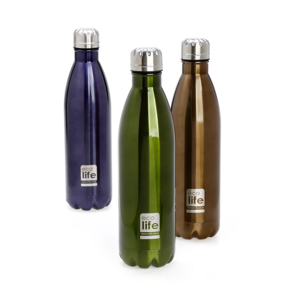 EcoLife Μεταλλικό Μπουκάλι Θερμός Purple 750ml