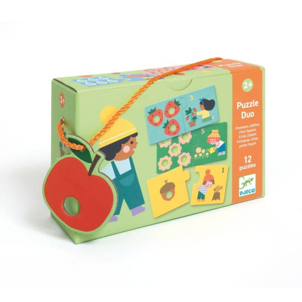 Djeco 12 Παζλ με 2 Κομμάτια Μαθαίνω να Mετρώ