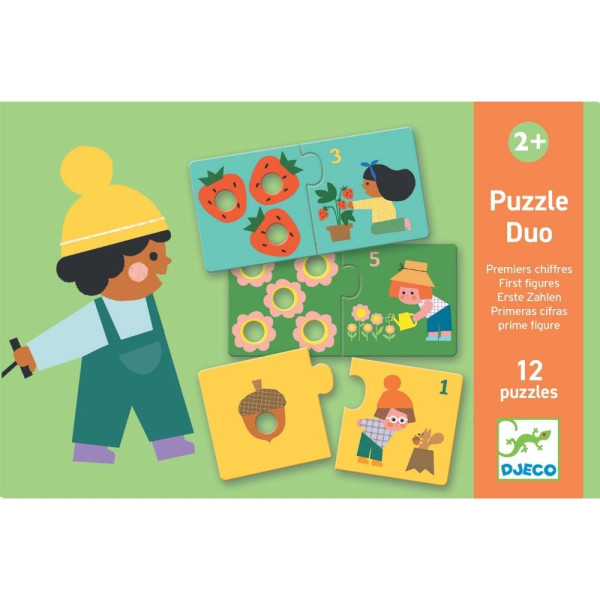 Djeco 12 Παζλ με 2 Κομμάτια Μαθαίνω να Mετρώ
