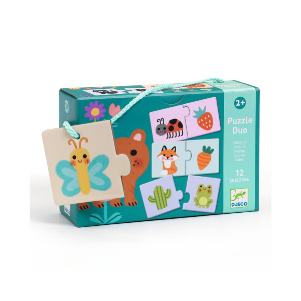 Djeco 12 Παζλ με 2 Κομμάτια Μαθαίνω τα Χρώματα