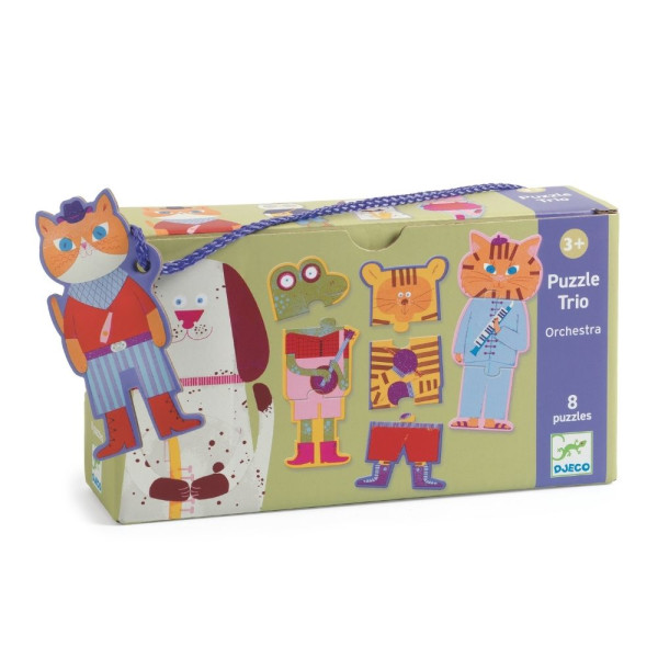 Djeco 8 Παζλ με 3 Κομμάτια Η Ορχήστρα των Ζώων