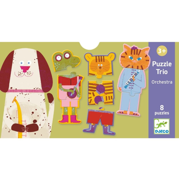 Djeco 8 Παζλ με 3 Κομμάτια Η Ορχήστρα των Ζώων