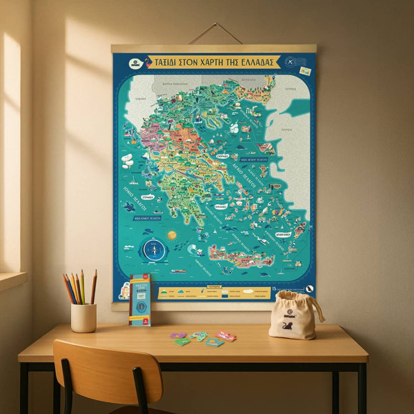 Svoora Xάρτης με Mαγνητικό Παζλ "Ταξιδεύοντας στην Ελλάδα"