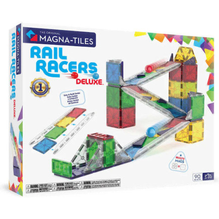 Magna-Tiles Μαγνητικό Παιχνίδι 90 Κομματιών Rail Racers Deluxe