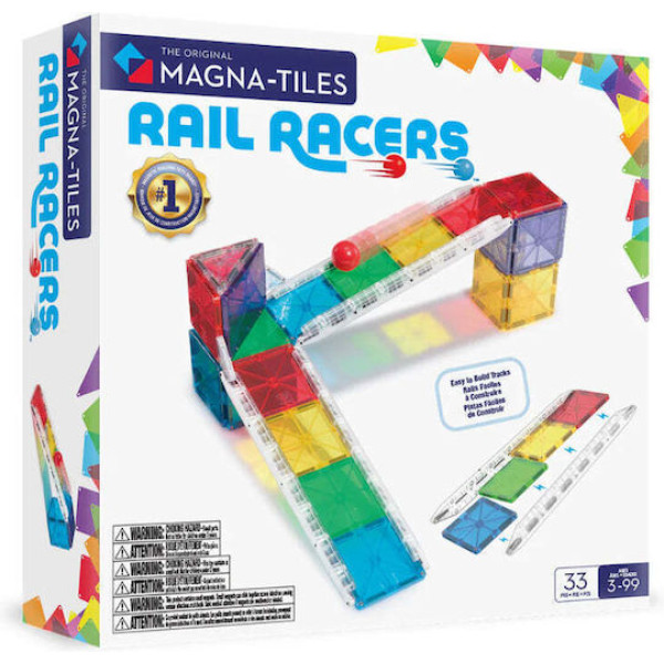 Magna-Tiles Μαγνητικό Παιχνίδι 33 Κομματιών Rail Racers
