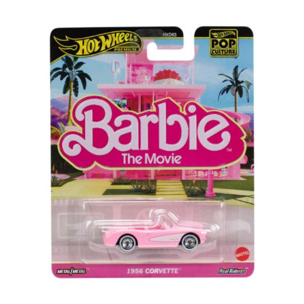Mattel Hot Wheels Premium Pop Culture: Barbie The Movie - 1956 Corvette Vehicle (JBL79)