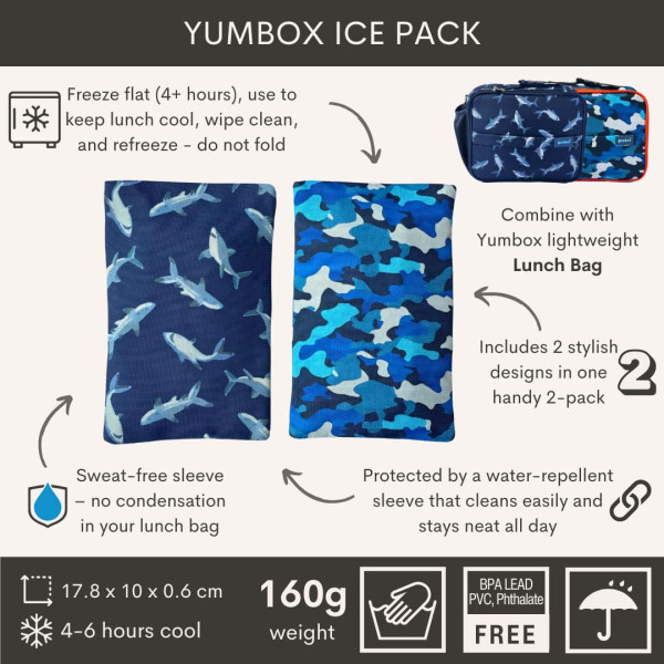 Yumbox Icepacks Τζελ Σετ Παγοκύστες με Θήκες 2 τμχ Vichy & Cherry