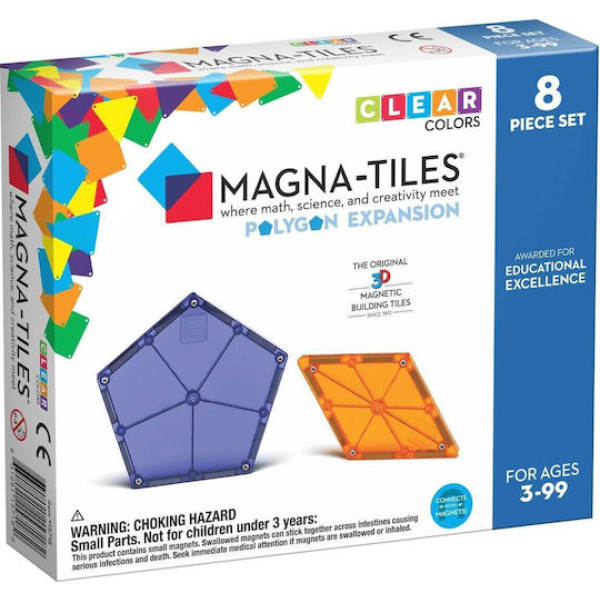 Magna-Tiles Μαγνητικό Παιχνίδι 8 κομματιών Πολύγωνα (Επέκταση)