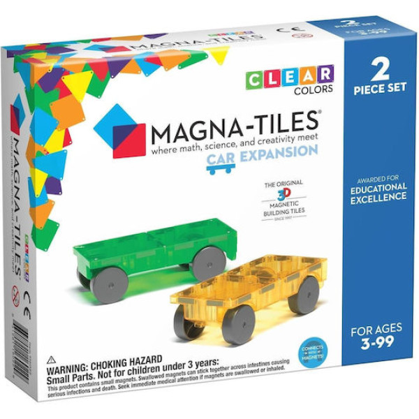Magna-Tiles Μαγνητικό Παιχνίδι 2 κομματιών Car Expansion (Πράσινο Κίτρινο)