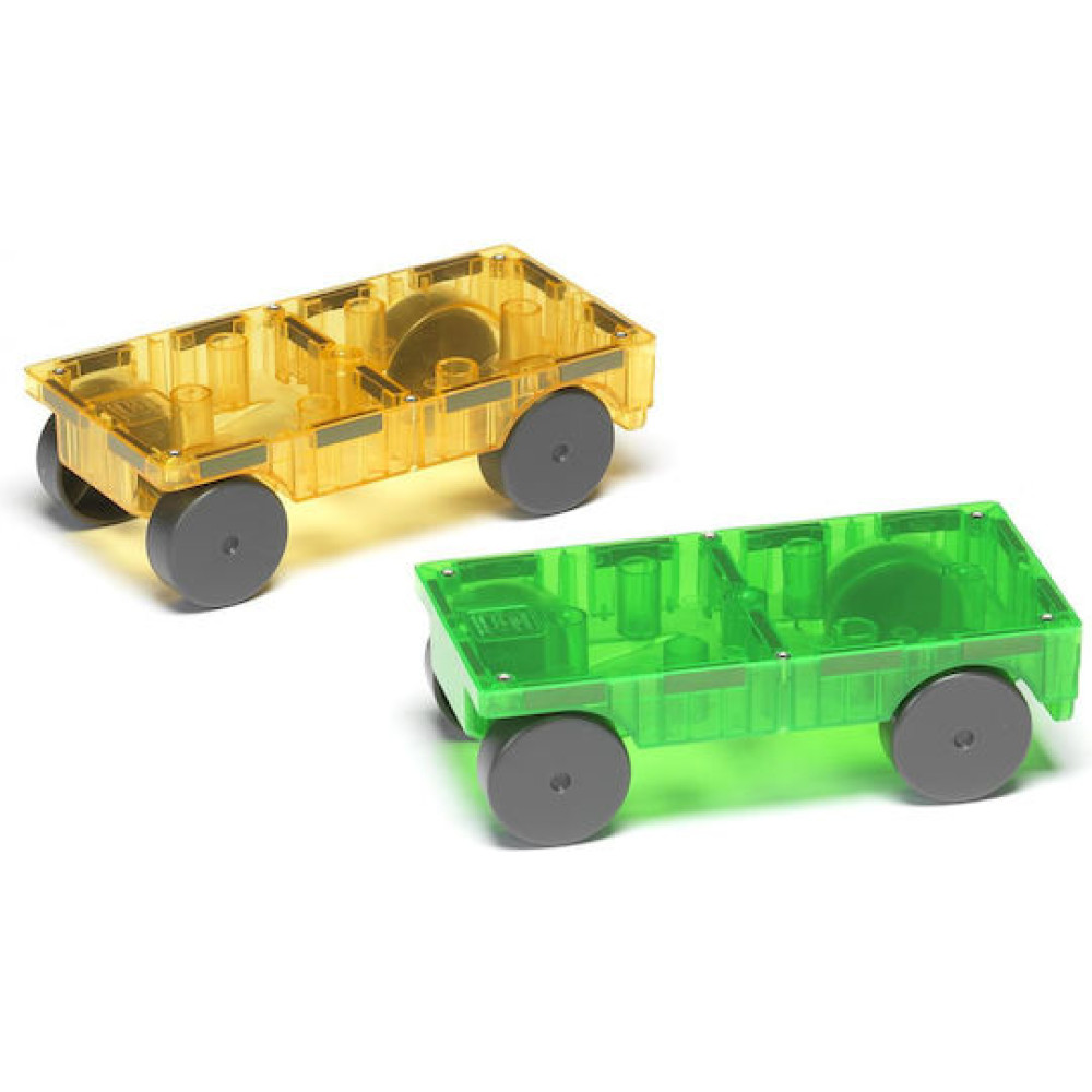 Magna-Tiles Μαγνητικό Παιχνίδι 2 κομματιών Car Expansion (Πράσινο Κίτρινο)