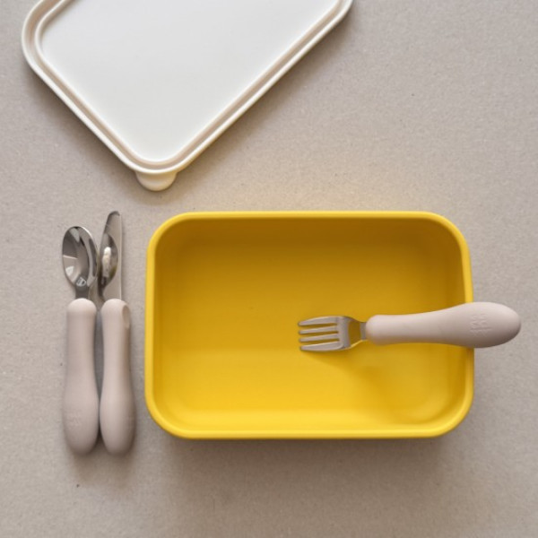 Nok Nok Lunchbox Φαγητοδοχείο Σιλικόνης χωρίς χωρίσματα 800ml (Yellow with Ivory)